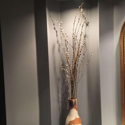 Vase with pussywillows